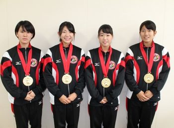 重永選手、久保山選手、原選手、兒玉選手の写真